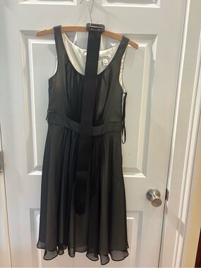 Black Sleeveless Cocktail Dress with Sash